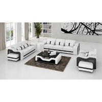 JVmoebel Sofa Moderne Sofagarnitur 3+2 Sitzer Sofa Couch Polster Couchen Leder Neu, Made in Europe schwarz|weiß