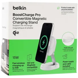 Belkin BoostCharge Pro - Kabelloses Aufladen, 1,5 m, Weiß AC, Schnellladung Drinnen,