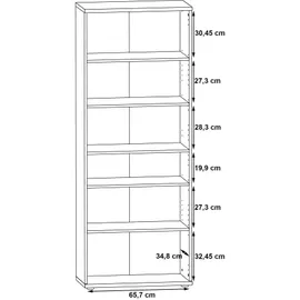 Forte Netty 69 x 179 x 35 cm grau / grau
