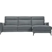 Places of Style Ecksofa »Barano, L-Form, 260cm, in Leder und Webstoff,«, elektrische Relaxfunktion, Kopfteilverstellung, mit USB-Anschluss. grau