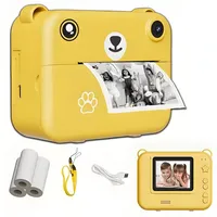 Athlix 1080P Kinderkamera Selfie Digitalkamera Kinder Sofortbildkamera Kinderkamera (3 MP, 180° drehbares Objektiv, Ein-Knopf-Sofortdruck) gelb