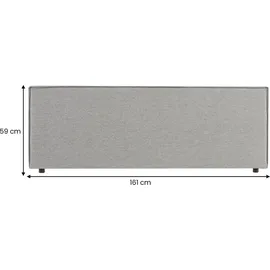 Idimex Kopfteil KLAO gepolstert 160cm grau – elegantes Bettkopfteil, Melange-Optik, widerstandsfähiger Stoffbezug, langlebig und bequem, klassisches Design