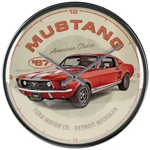 Nostalgic-Art Retro Wanduhr, Ford Mustang – GT 1967 Red