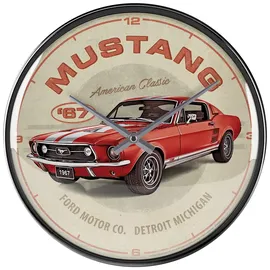 Nostalgic-Art Retro Wanduhr, Ford Mustang – GT 1967 Red