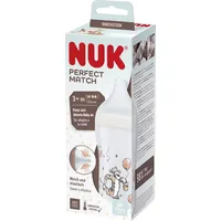 NUK Perfect Match Tigger, creme, ab 3 Monaten, 260 ml - Silikon-Sauger Gr. M - Disney Winnie Pooh - Weiß