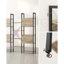 VASAGLE Bücherregal 158 x 24 x 166 cm Schwarz