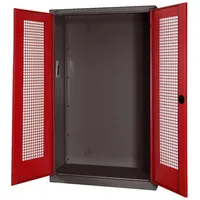 C+P Modul-Sportgeräteschrank mit Lochblech-Flügeltüren, HxBxT 195x120x50 cm, Ergo EINHEITSFARBE