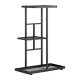 3-stufiger Pflanzenständer Ecke – Blumenregal aus Metall/Holz für Innen & Außen – Balkon, Terrasse & Garten - Weiß