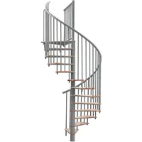 Minka Spindeltreppe Switch 36 - 295 cm Holz Grau 140 cm Durchmesser