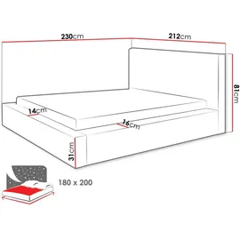 Mirjan24 Glexi 180 x 200 cm Grau