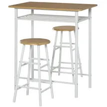 Homcom Bartisch Set 80 x 50 x 90 cm Schwarz/Weiß
