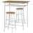 Homcom Bartisch Set 80 x 50 x 90 cm Schwarz/Weiß