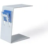 Beistelltisch Kaffeetisch Betttisch Sofatisch Laptoptisch C Form Metall ST2 Weiß