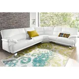 TRENDMANUFAKTUR Ecksofa "Cecilia in italienischem Design, modern und komfortabel, L-Form", weiß (altweiß), B:280cm H:87cm T:240cm, NaturLEDER (echtes Rindsleder) in Sitz und Rücken.