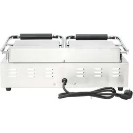 vidaXL Doppelter Gerillter Panini-Grill 3600 W 57x30,5x20 cm