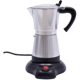 Alnemy Espressokocher,Espressomaschine, 300ml, 480W Elektrischer Espresso-Kocher,360° Rotatable Kaffeemaschinen,Für Familien,Cafés, Büros,Reisen,10.2 * 19.5cm (Silber)