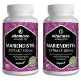 Mariendistel 500 mg Extrakt hochdosiert vegan Doppepack 2x90 St Kapseln