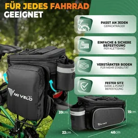 MIVELO Gepäckträgertasche schwarz