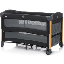 fillikid Reisebett Cadiz schwarz mit Holzoptik 60 x 120 cm,