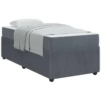 VidaXL Bett Bettrahmen mit Matratze Dunkelgrau 90 x 200