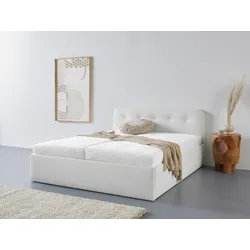 Polsterbett "Rostock", weiß, L:210cm, Bezug 100% Polyurethan, Polsterung: Polsterwatte, Material Gestell: gepolsterter Holzwerkstoff, WESTFALIA SCHLAFKOMFORT, Betten, auch mit Stauraum und Kopfteilverstellung erhältlich