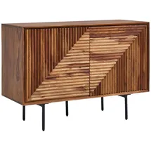 Wohnling Sideboard Sheesham massiv, 2 Fächer, 100x71x40 cm - rosenholz