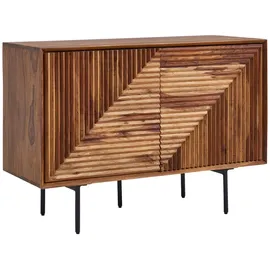 Wohnling Sideboard Sheesham massiv, 2 Fächer, 100x71x40 cm - rosenholz