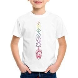 style3 Print-Shirt Kinder T-Shirt DnD Arrow dungeon tabletop dragons d20 weiß 164