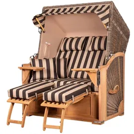 Mr. Deko bene living Strandkorb Komplettset Schaalsee Teak PE grau Modell 581