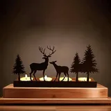 Kerzenhalter Adventskranz Metall Modern Schwarz DIY Deko Weihnachten