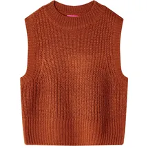 vidaXL Kinder-Pulloverweste Gestrickt Cognac 128