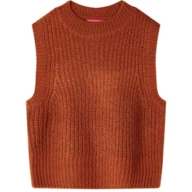 vidaXL Kinder-Pulloverweste Gestrickt Cognac 128