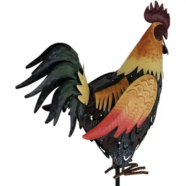 GLOBO Lighting - Solarleuchte Hahn Gartendeko Solar Tierfigur Hahn Erdspieß Solarlampe, Metall, LED warmweiß, LxBxH 28,5x13x100 cm