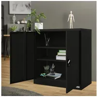 ML-DESIGN Aktenschrank Schubladenschrank aus Stahl Wasserdicht Stabil und langlebig (1-St) Büroschrank abschließbar Schwarz mit 2 Türen 90x40x90cm schwarz 40 cm x 90 cm x 40 cm