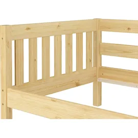 Erst-Holz Gemütliches Kinderbett mit dreiseitiger Sicherung 90x200 cm Kiefer V-60.29-09Rollrost und Bettkasten inkl.