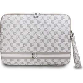 DKNY Sleeve Laptoptasche Karomuster bedruckten Streifen, 14 Zoll, Beige