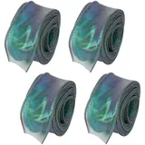 4 Rollen 6 cm x 9,1 m breites durchscheinendes Organzaband schillerndes Bastelstoffband schimmerndes Geschenkband glänzende Nähbänder Blumenbouquet Wickelzubehör für Hochzeitsdekoration