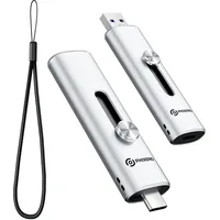 PHIXERO P201 Externe SSD 512GB bis zu 1000MB/s, Externe Festplatte mit Schiebe-Design, USB C und USB A Dual-Schnittstelle, USB 3.2 Gen2, Portable SSD für iPhone 17/16/15 Serie, Mac