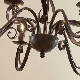LINDBY Kronleuchter Caleb dimmbar, Braun aus Metall für Flur / Treppenhaus Von Lindby