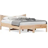 vidaXL Massivholzbett 120 x 200 cm Beige
