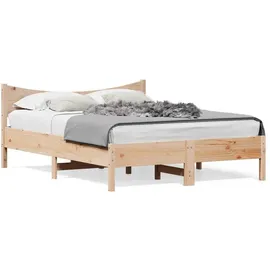 vidaXL Massivholzbett 120 x 200 cm Beige