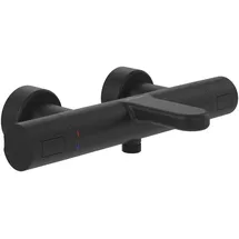 Villeroy & Boch Universal Taps & Fittings Badewannenthermostat, Badewannenarmatur mit Verbrühschutz und Sicherheitssperre bei 38°, Mischbatterie Badewanne Aufputz, rund, Matt Black