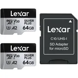 Lexar Uhsi/u3/a2/4k R205/w100 Microsdxc-karte - Silver