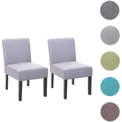 2er-Set Esszimmerstuhl HWC-F61, Stuhl Lounge-Stuhl, Stoff/Textil ~ grau