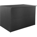 homiuse Gartenbox Schwarz 150x100x100 cm Poly Rattan Aufbewahrungsbox Aufbewahrungstruhe Kissenbox Outdoor Wasserdicht Rattan Box Gartenbox Klein PE-Liner mit Reißverschluss Modernes Design