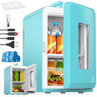 Kesser 2in1 Mini Kühlschrank Kühlbox 15 l 400 mm hoch Silber