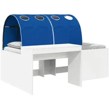vidaXL Hochbett mit Schreibtisch für Kinder 90 x 200 cm Holz weiß/blau