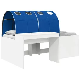 vidaXL Hochbett mit Schreibtisch für Kinder 90 x 200 cm Holz weiß/blau