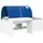 vidaXL Hochbett mit Schreibtisch für Kinder 90 x 200 cm Holz weiß/blau