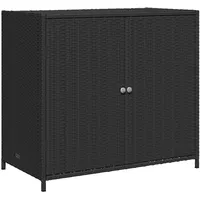 VidaXL Gartenschrank Schwarz 83x45x76 cm Poly Rattan